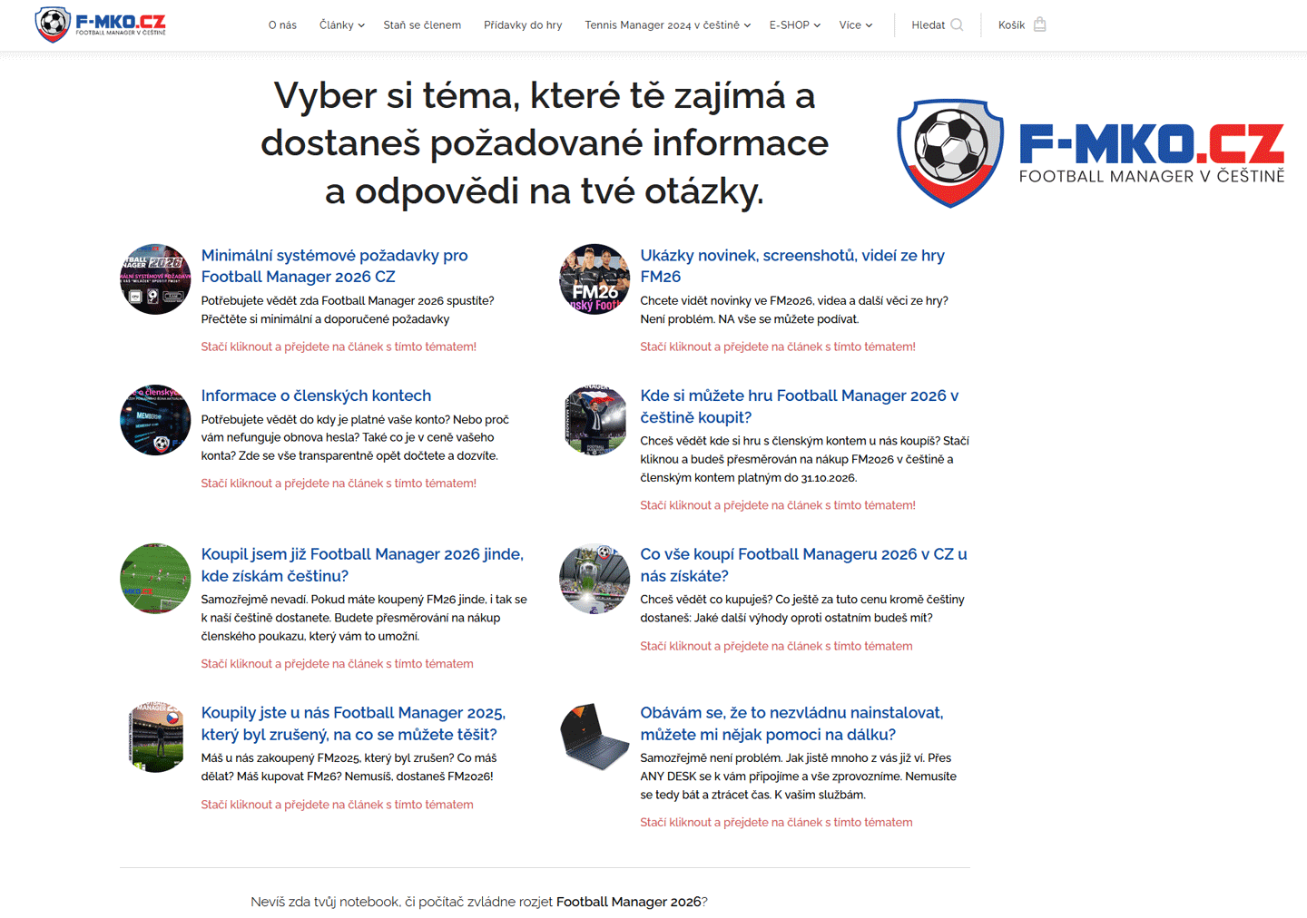 Rozcestník pro Football Manager 2026 v šeštině