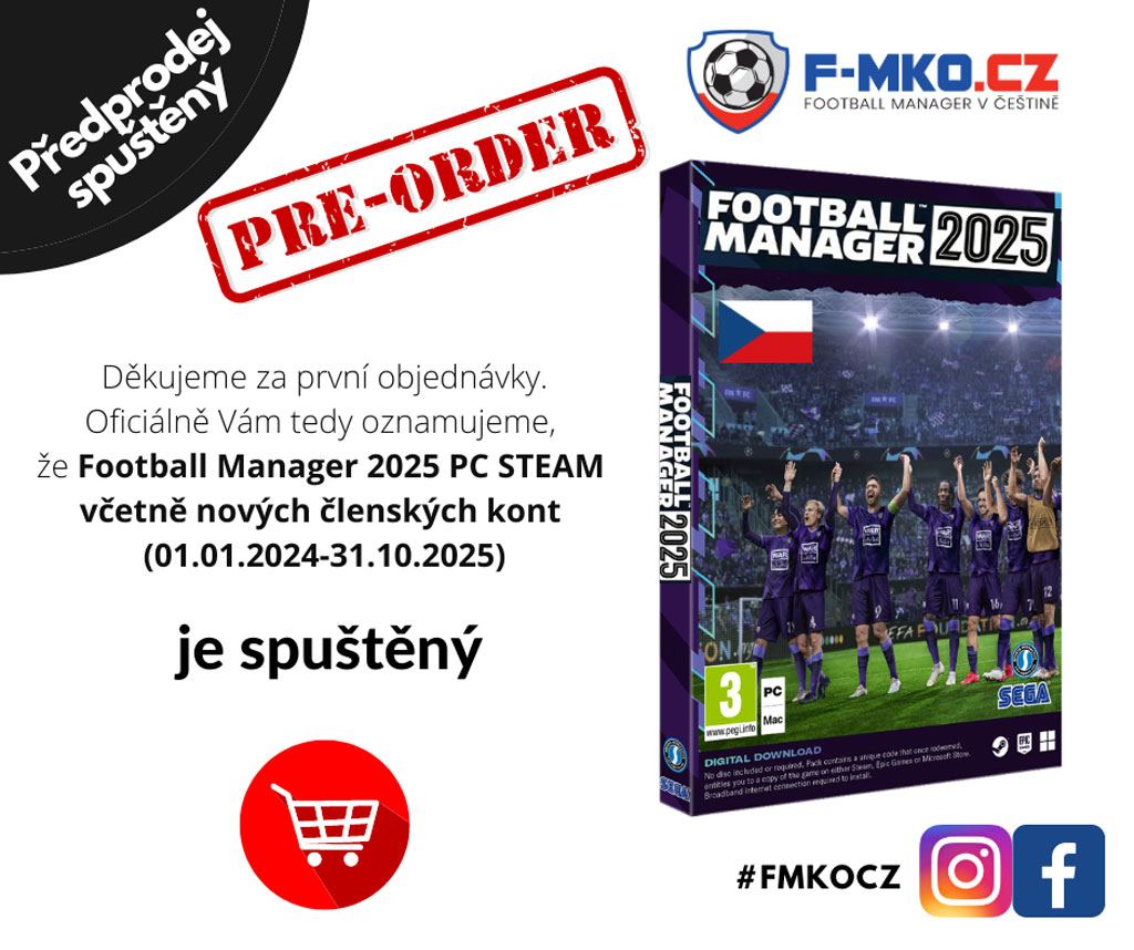 Football Manager 2025 CZ PC STEAM-F-mko-cz