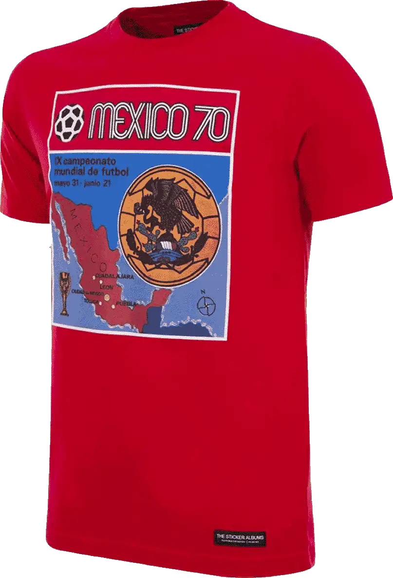 Pánské retro tričko COPA Panini Mexico 1970 World Cup červené