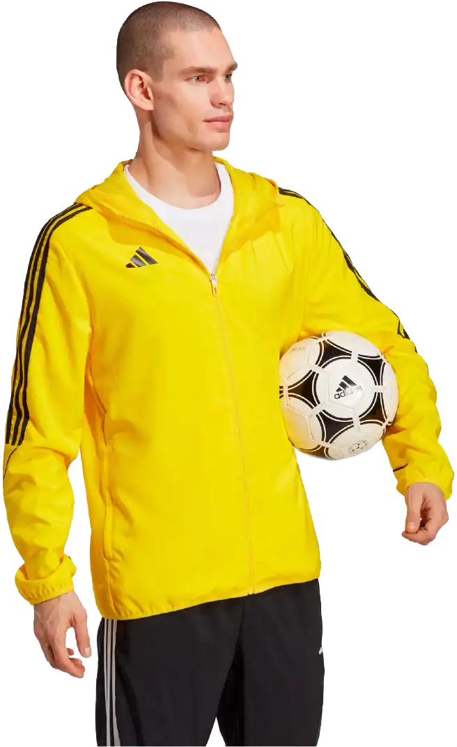 Pánská bunda s kapucí Adidas Tiro 23 League Windbreaker žlutá