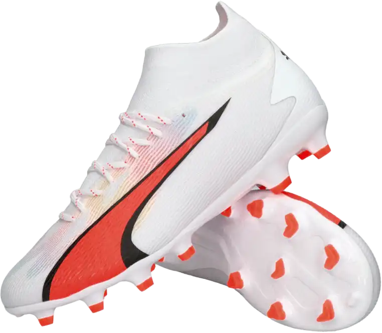 Dětské kopačky lisovky Puma Ultra Pro FG/AG bílo-červené