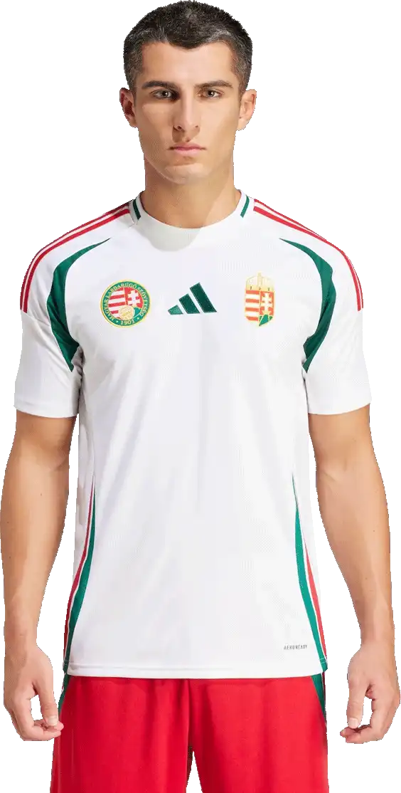 Pánský venkovní fotbalový dres Adidas Maďarsko 2024 bílý