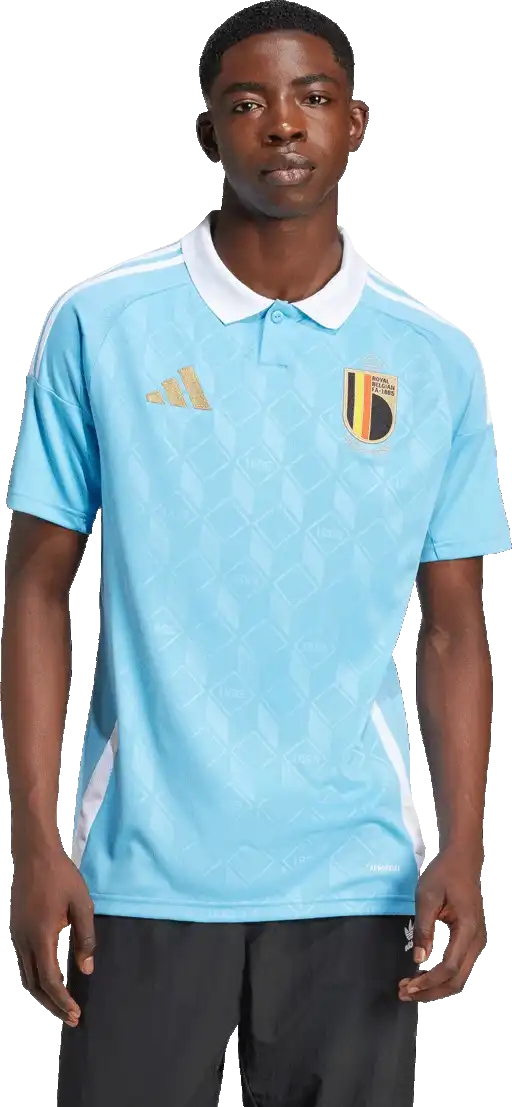 Pánský venkovní fotbalový dres Adidas Belgie 2024 blankytný