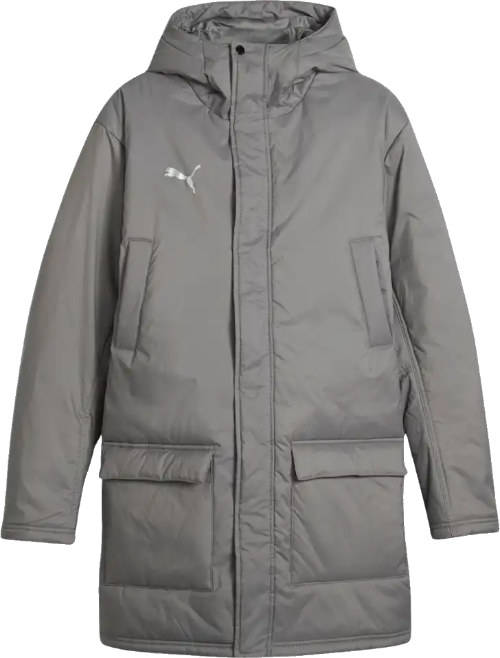 Pánská zimní bunda s kapucí Puma TeamFINAL Winter šedá