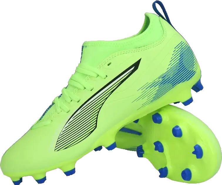Dětské kopačky lisovky Puma Ultra 5 Match FG/AG limetka