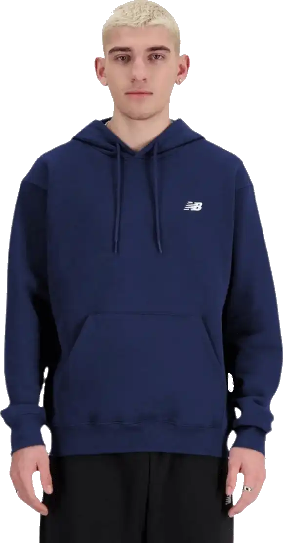 Pánská mikina s kapucí New Balance Small Logo modrá