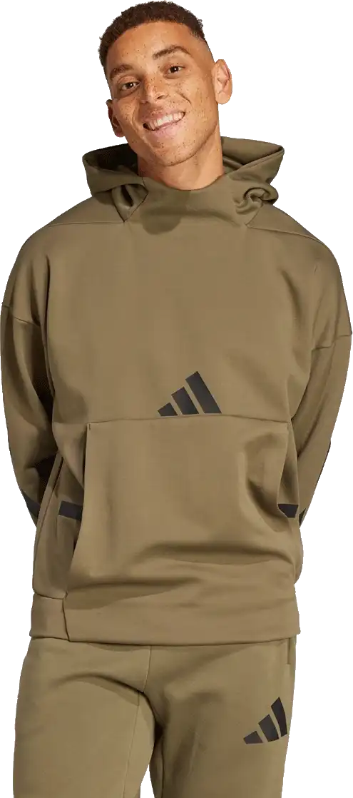 Pánská volná sportovní mikina s kapucí Adidas Z.N.E. tmavě zelená