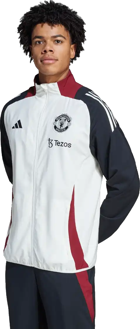 Pánská prezentační bunda Adidas Manchester United 24/25 bílo-černá