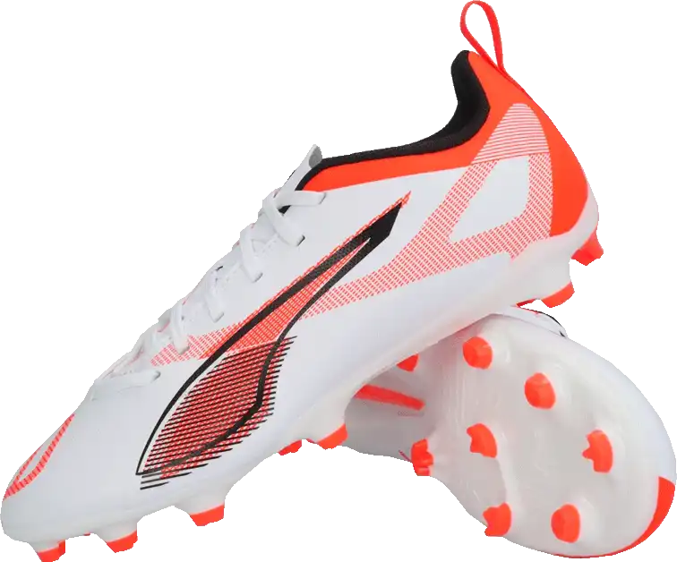 Dětské kopačky lisovky Puma Ultra 5 Play FG/AG bílo-červené