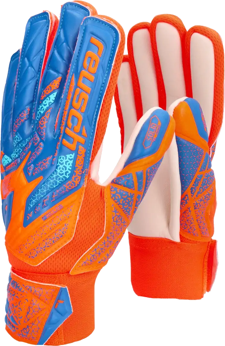Dětské rukavice Reusch Attrakt Starter Solid Finger Support modro-oranžové