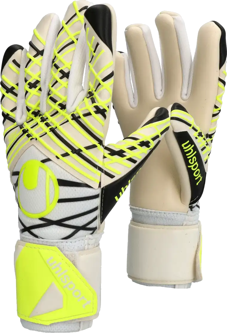 Dětské brankářské rukavice Uhlsport Absolutgrip HN Pro bílo-žluté