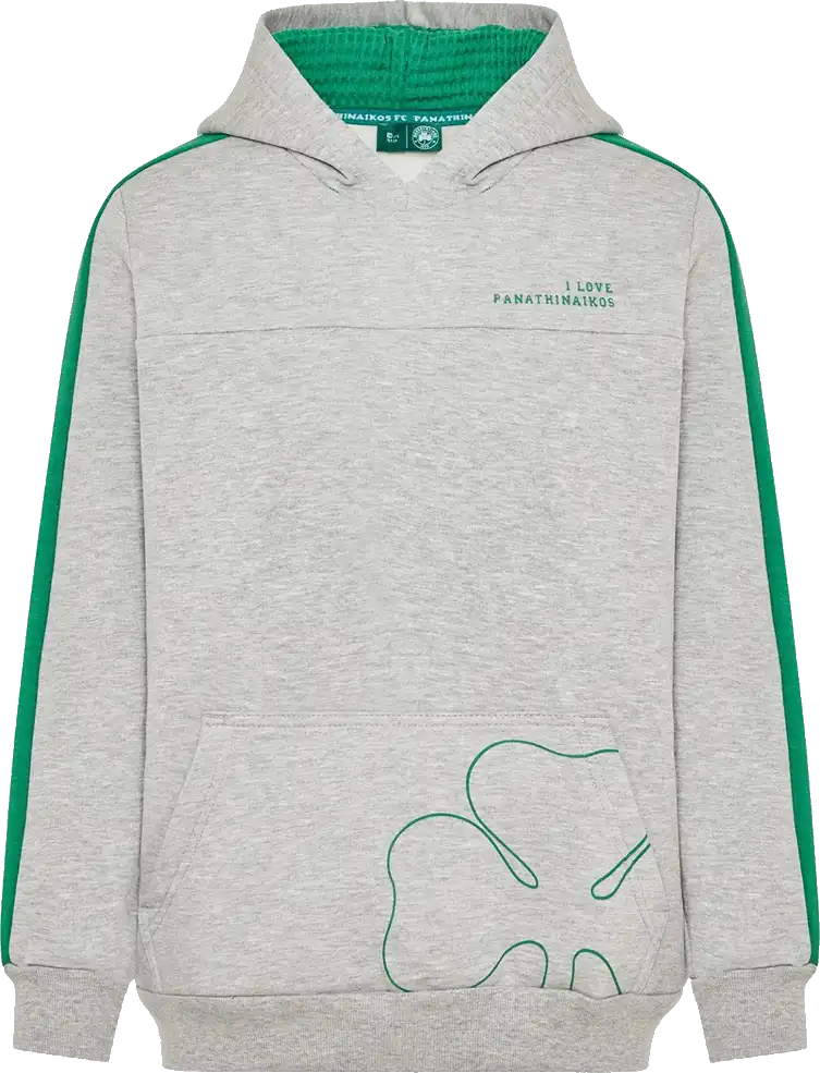 Dětská mikina s kapucí Bodytalk Panathinaikos FC 24/25 šedá