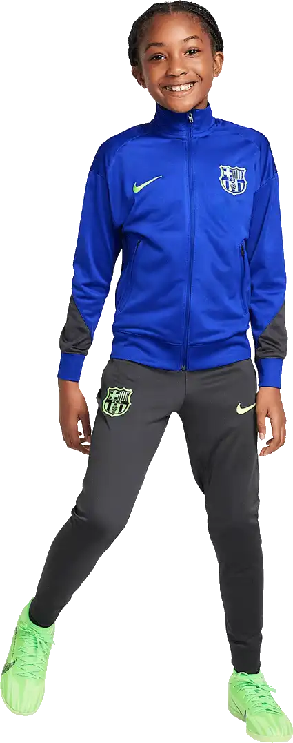Dětská tepláková souprava Nike FC Barcelona 24/25 Strike modro-šedá