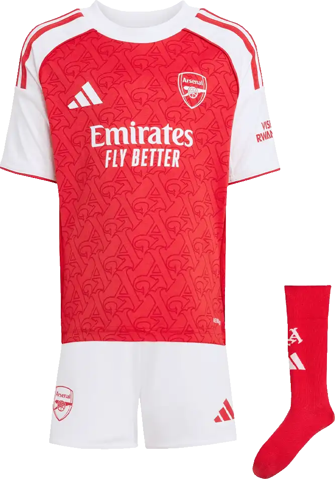 Dětská domácí souprava Adidas Arsenal FC 25/26 malé děti bílo-červená