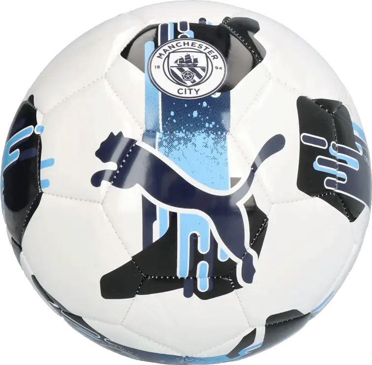 Fotbalový míč Puma Manchester City 25/26 Orbita 6 velikost 5 bílo-černý