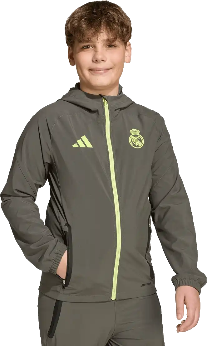 Dětská bunda Adidas Real Madrid 25/26 Competition Vis Tech Travel zelená