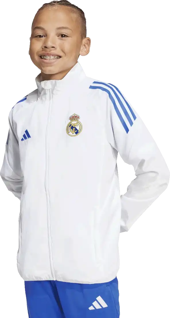 Dětská prezentační bunda Adidas Real Madrid 25/26 bílá