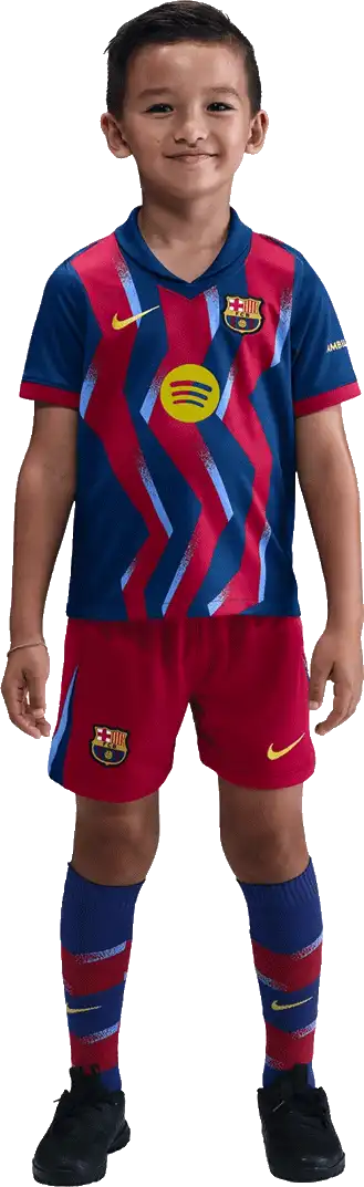 Dětská čtvrtá souprava Nike Nike FC Barcelona 25/26 malé děti modro-červená