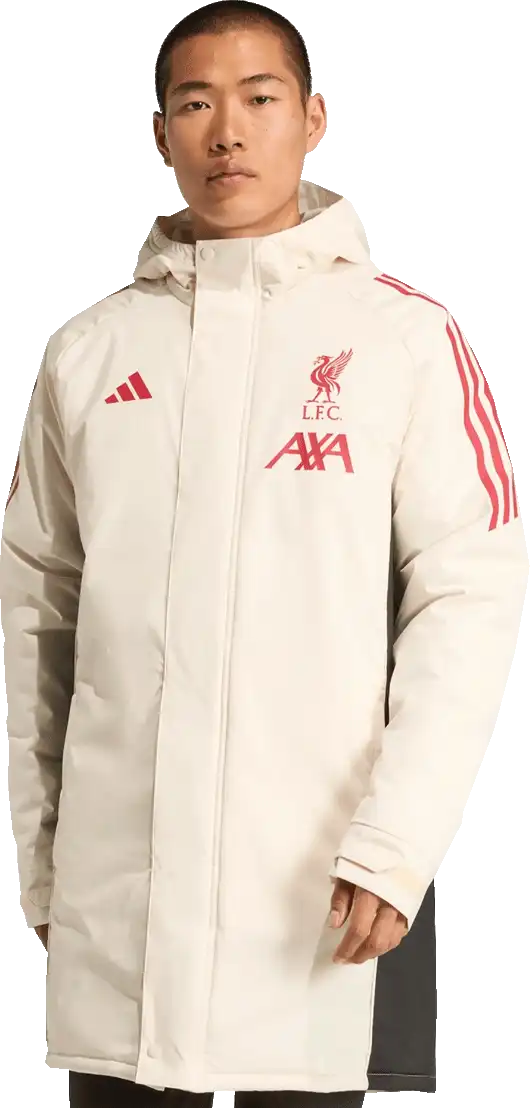 Pánská parka bunda s kapucí Adidas Liverpool FC 25/26 béžová