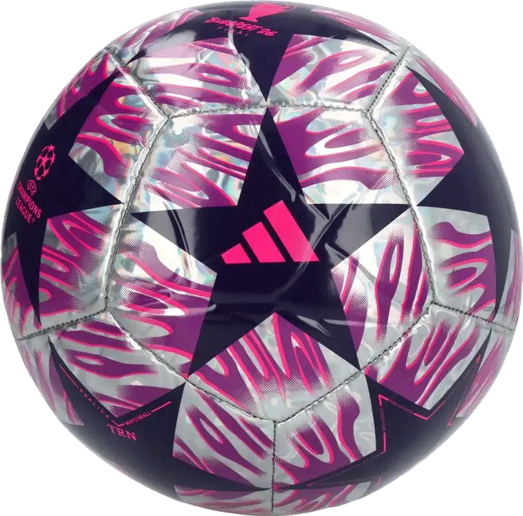 Fotbalový míč Adidas UCL Training Foil 25/26 Final velikost 5 fialový