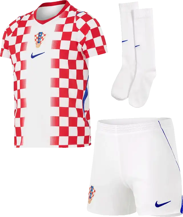 Dětská domácí fotbalová souprava Nike Chorvatsko 2026 bílo-červená malé děti