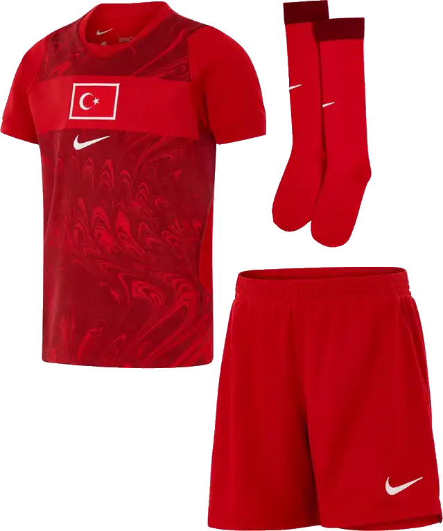 Dětská domácí fotbalová souprava Nike Turecko 2026 červená malé děti