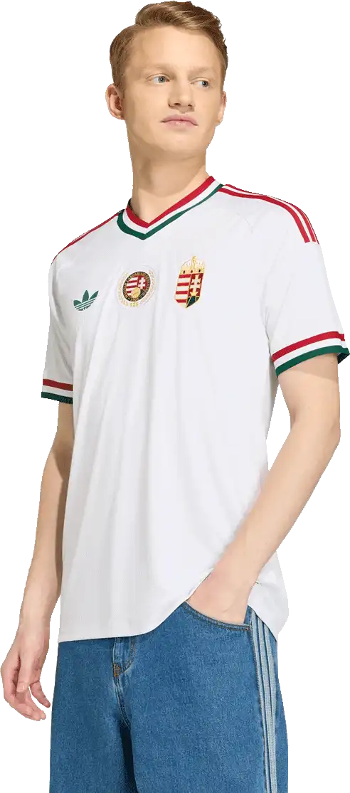 Pánský venkovní fotbalový dres Adidas Maďarsko 2026 bílý
