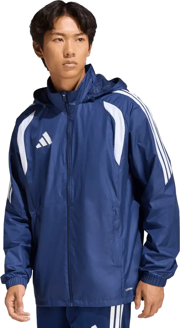 Pánská bunda větrovka s kapucí Adidas Tiro 26 League tmavě modrá