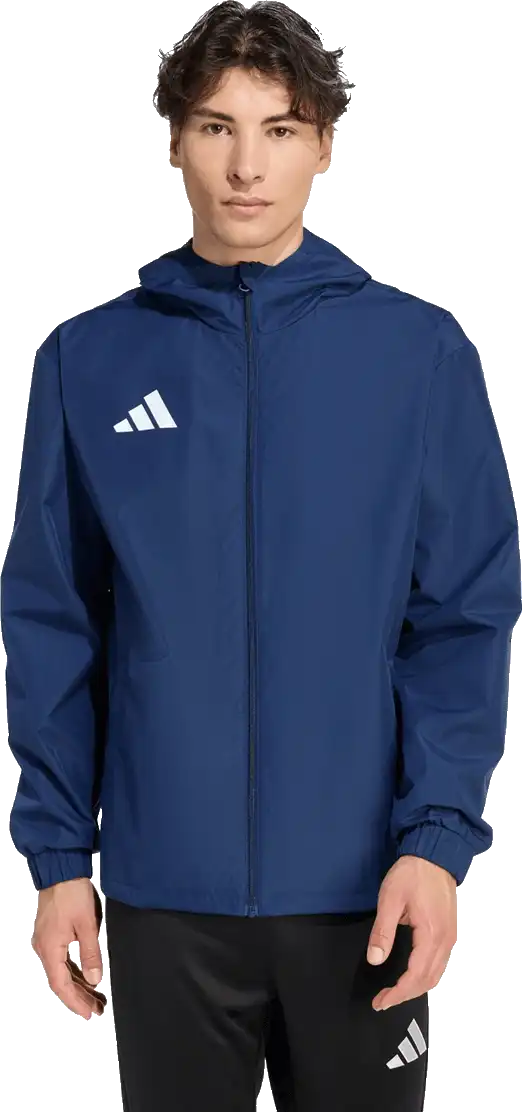 Pánská bunda z odolného úpletu Adidas Entrada 26 All Weather modrá