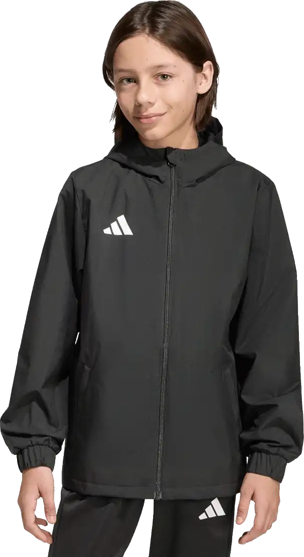 Dětská bunda z odolného úpletu Adidas Entrada 26 All Weather černá