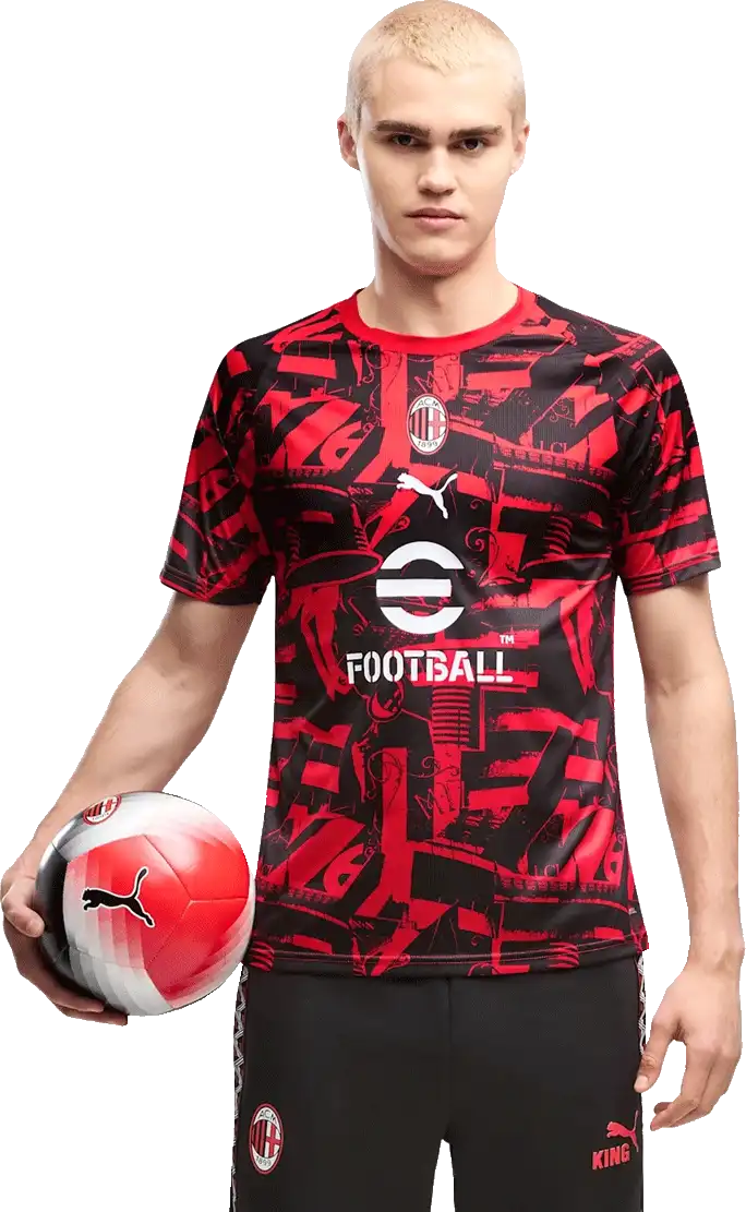 Pánský předzápasový fotbalový dres Puma AC Milan 26/27 červený
