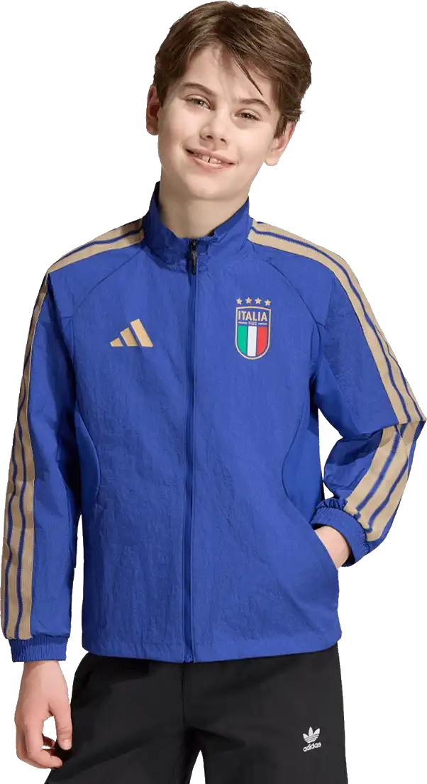 Dětská domácí bunda Adidas Itálie 2026 Anthem modrá