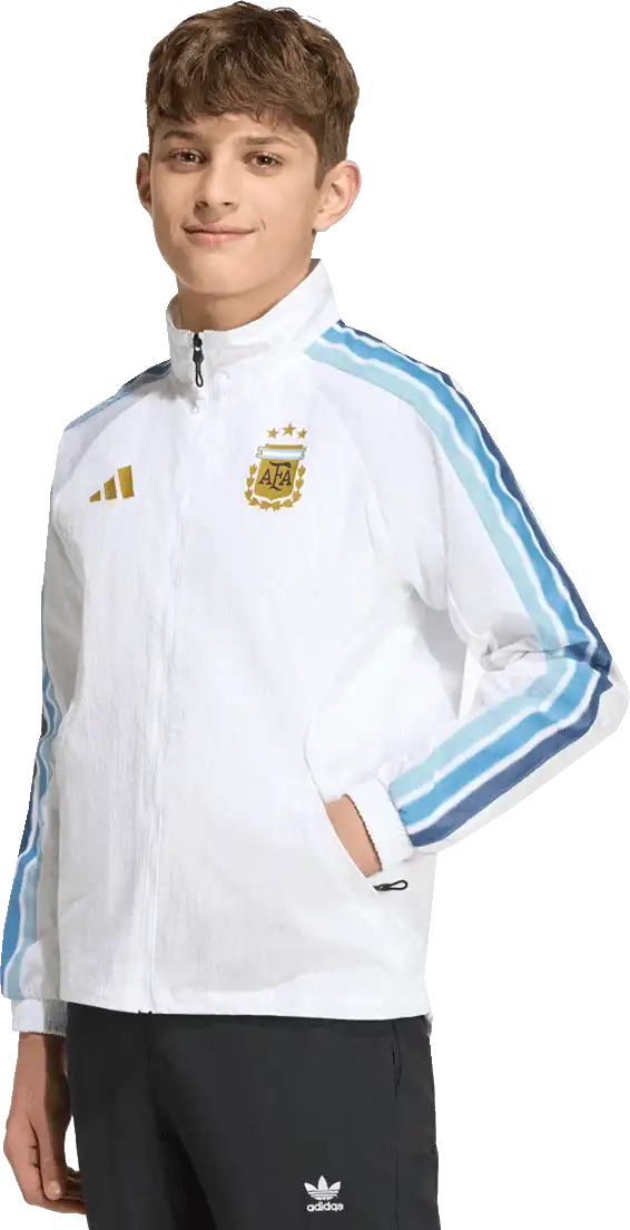 Dětská domácí bunda Adidas Argentina 2026 Anthem bílá