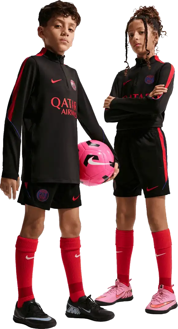 Dětské pleteninové šortky Nike PSG 26/27 Strike černé