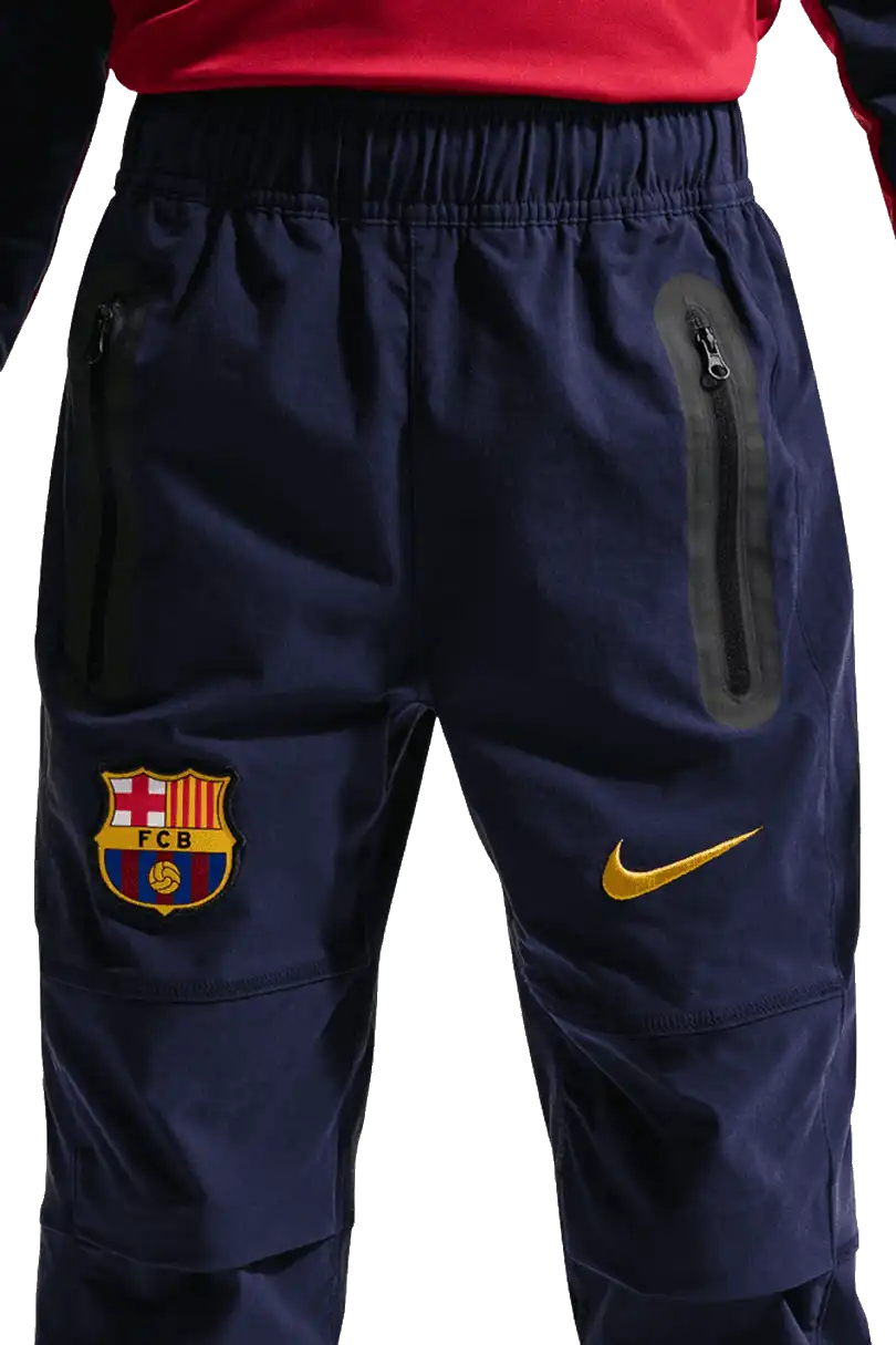 Dětské tkané fotbalové kalhoty Nike FC Barcelona 26/27 Tech modré