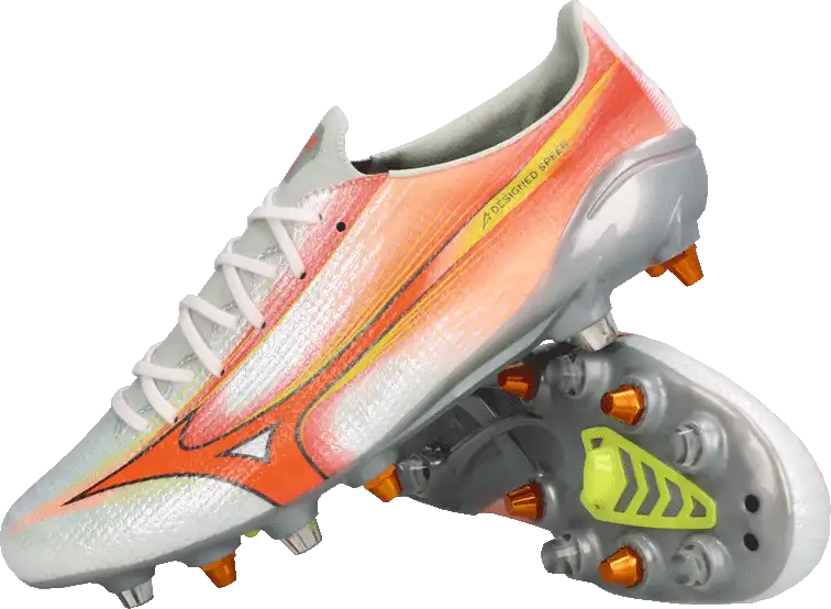 Pánské kopačky kolíky Mizuno Alpha III Japan Mix oranžově-stříbrné