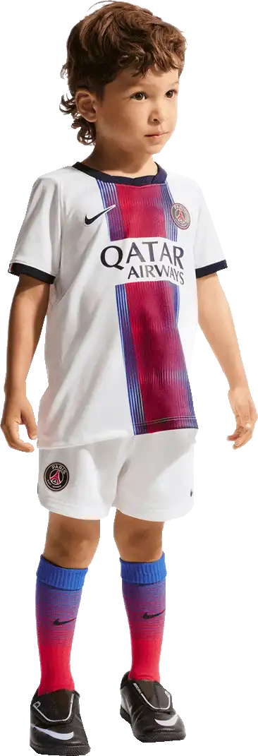 Dětská venkovní fotbalová souprava Nike PSG 26/27 bílá malé děti