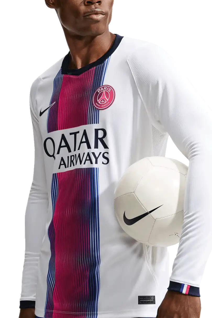 Pánský venkovní fotbalový dres Nike PSG 26/27 dlouhý rukáv bílý