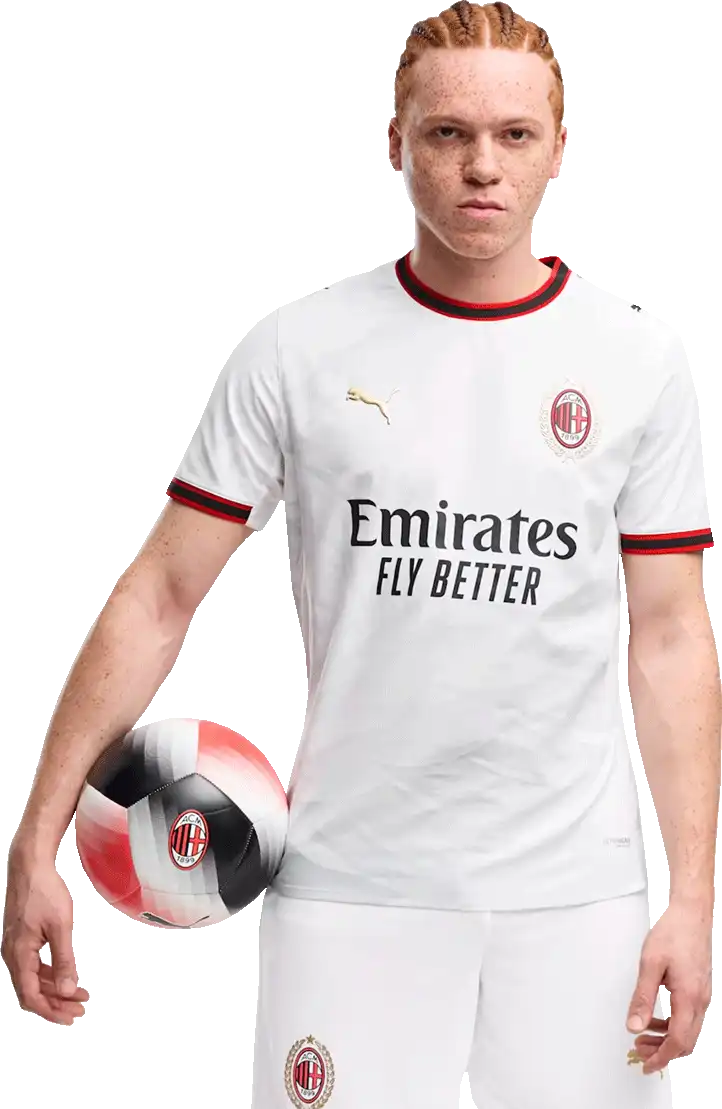 Pánský venkovní zápasový fotbalový dres Puma AC Milan 26/27 bílý