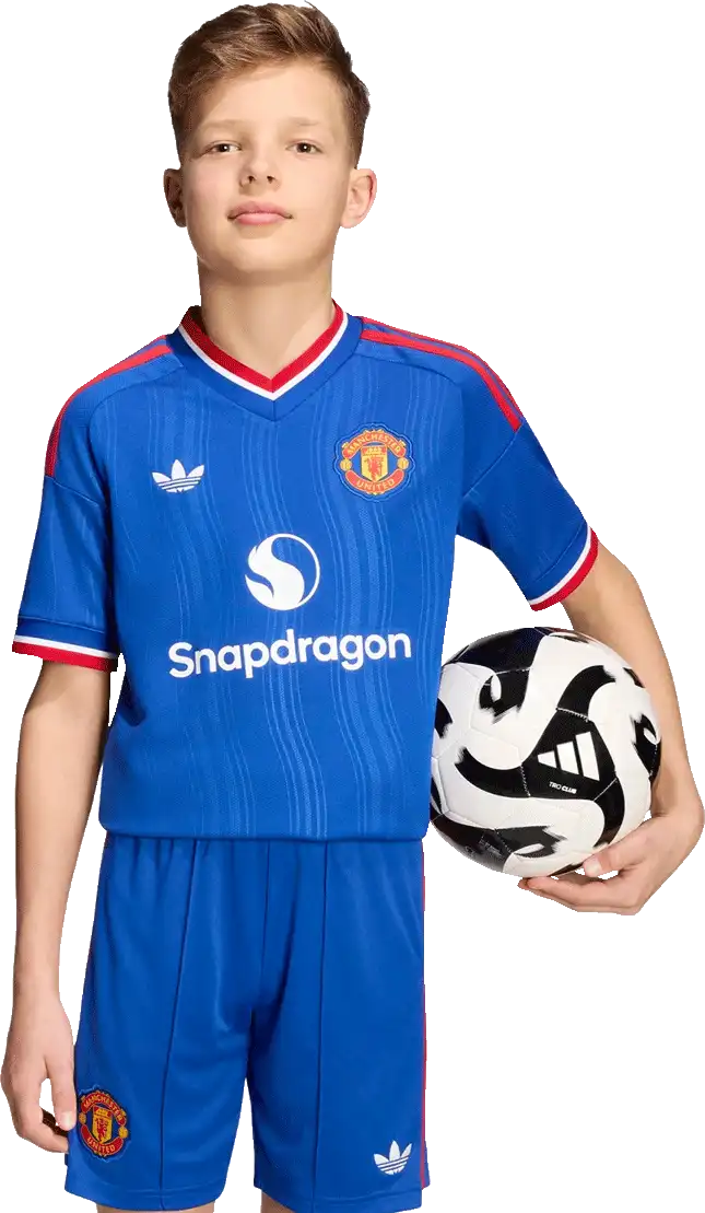 Dětský venkovní fotbalový dres Adidas Manchester United 26/27 modrý