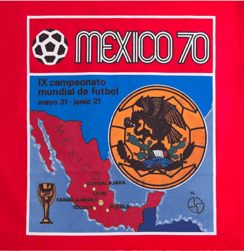 Pánské retro tričko COPA Panini Mexico 1970 World Cup červené