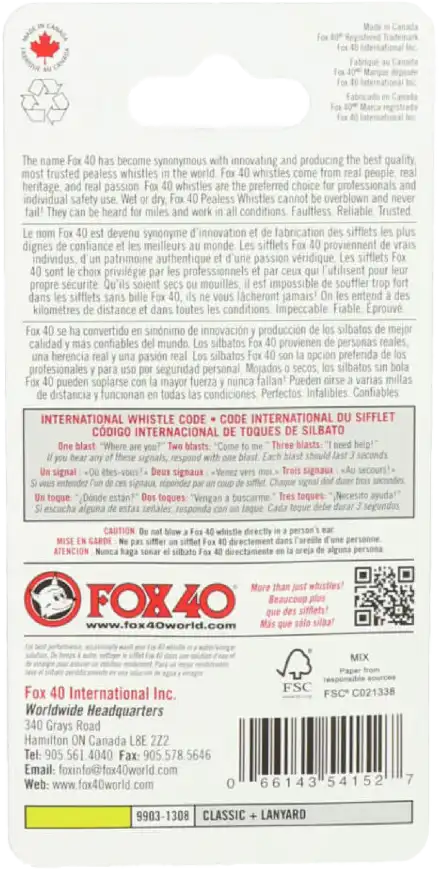 Píšťalka s provázkem Fox40 Classic limetková