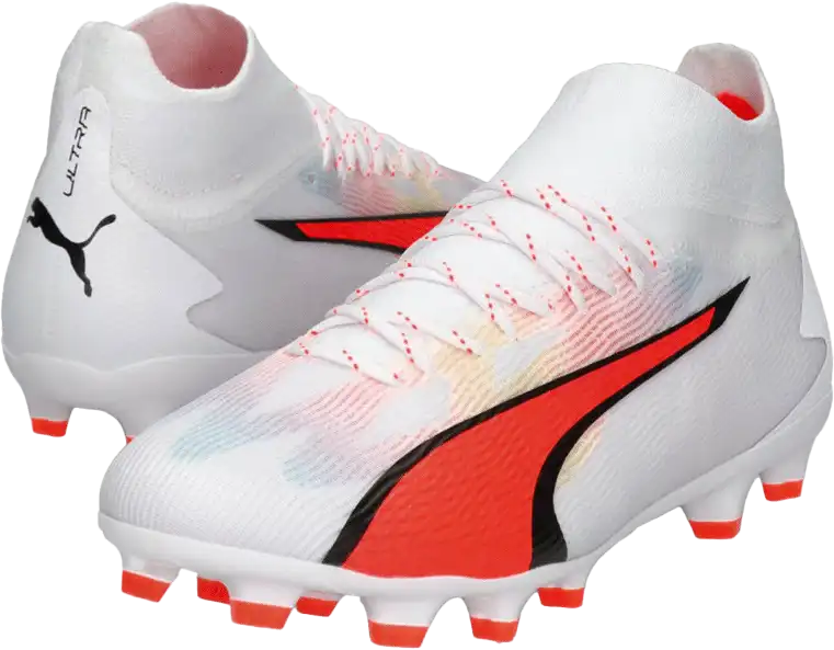Dětské kopačky lisovky Puma Ultra Pro FG/AG bílo-červené