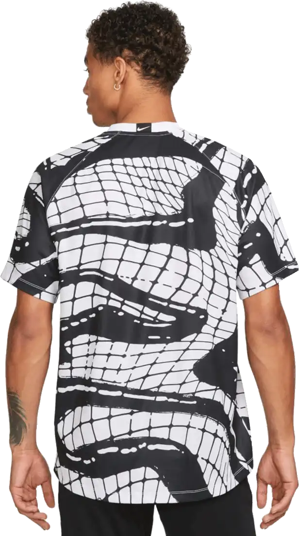 Pánský fotbalový dres s krátkým rukávem Nike Dri-FIT bílo-černý