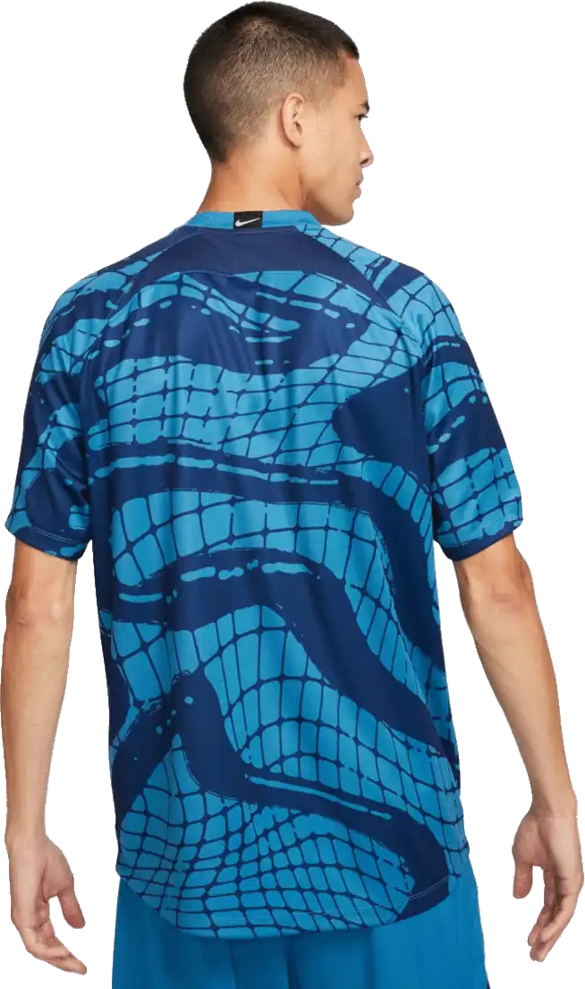 Pánský fotbalový dres s krátkým rukávem Nike Dri-FIT modrý