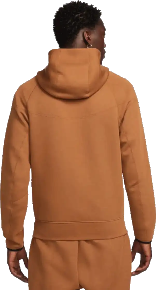 Pánská lifestylová mikina s kapucí Nike Sportswear Tech Fleece hnědá