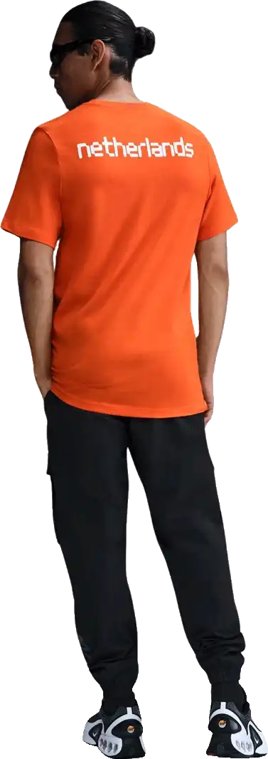 Pánské tričko s krátkým rukávem Nike Nizozemí 25/26 Crest Tee oranžové