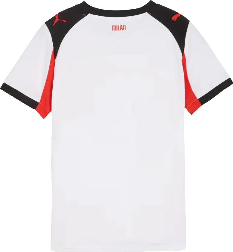 Dětský venkovní fotbalový dres Puma AC Milan 25/26 bílo-černý