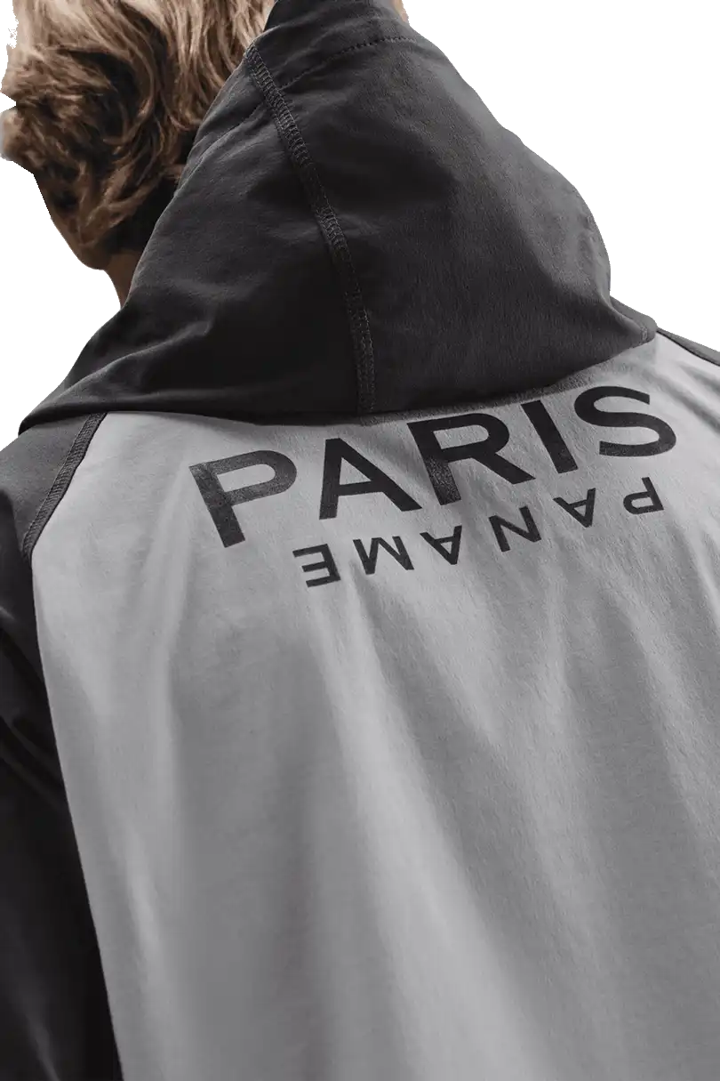 Pánská tkaná bunda se zipem Nike PSG 25/26 Tech Windrunner šedá