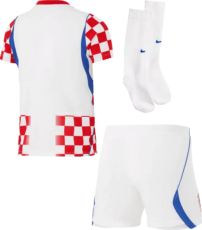 Dětská domácí fotbalová souprava Nike Chorvatsko 2026 bílo-červená malé děti